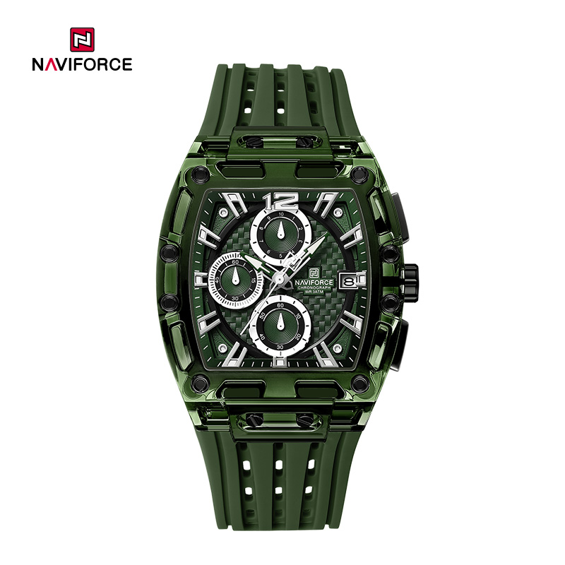 Naviforce NF7105 Sports Transparent Waterproof Quartz Silicone Multifunctional Chronograph Men Watch