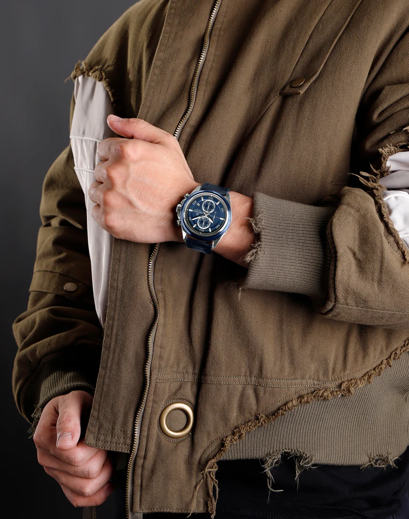 Naviforce NF8075 Silver-Blue Military Style Men’s Analog Watch