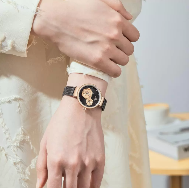 NAVIFORCE Women Luxury Creative Design Watch Stainless Steel Mesh Band Watches for Lady NF5013