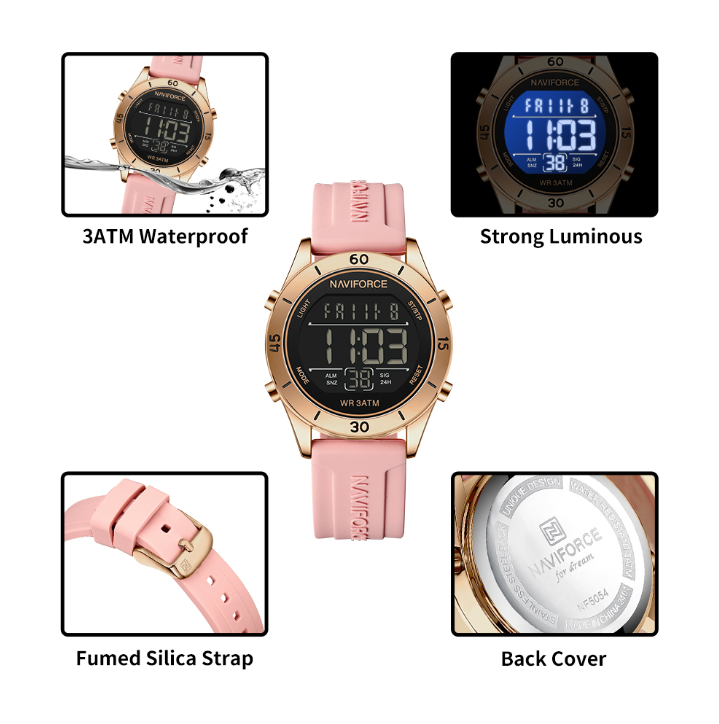NAVIFORCE NF5054 Women’s Fashion LCD Digital Watch