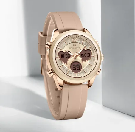 \Naviforce NF5045 Elegant Heart is a women's watch with a dual analog and digital display
