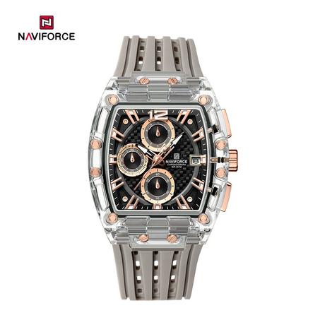 Naviforce NF7105 Sports Transparent Waterproof Quartz Silicone Multifunctional Chronograph Men Watch