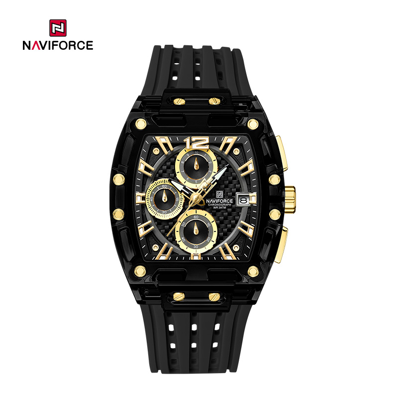 Naviforce NF7105 Sports Transparent Waterproof Quartz Silicone Multifunctional Chronograph Men Watch