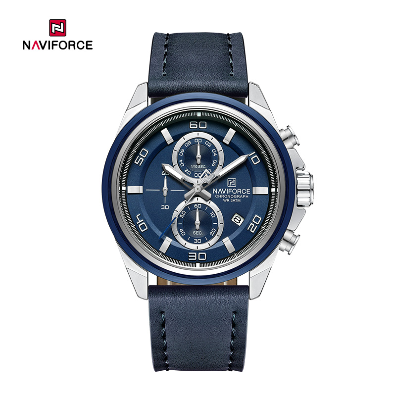 Naviforce NF8075 Silver-Blue Military Style Men’s Analog Watch