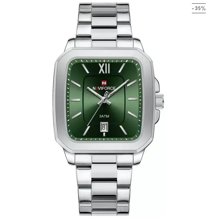 NAVIFORCE NF9239 Ladies watches Square Stainless Steel Water-Resistant Quartz Calendar Elegant