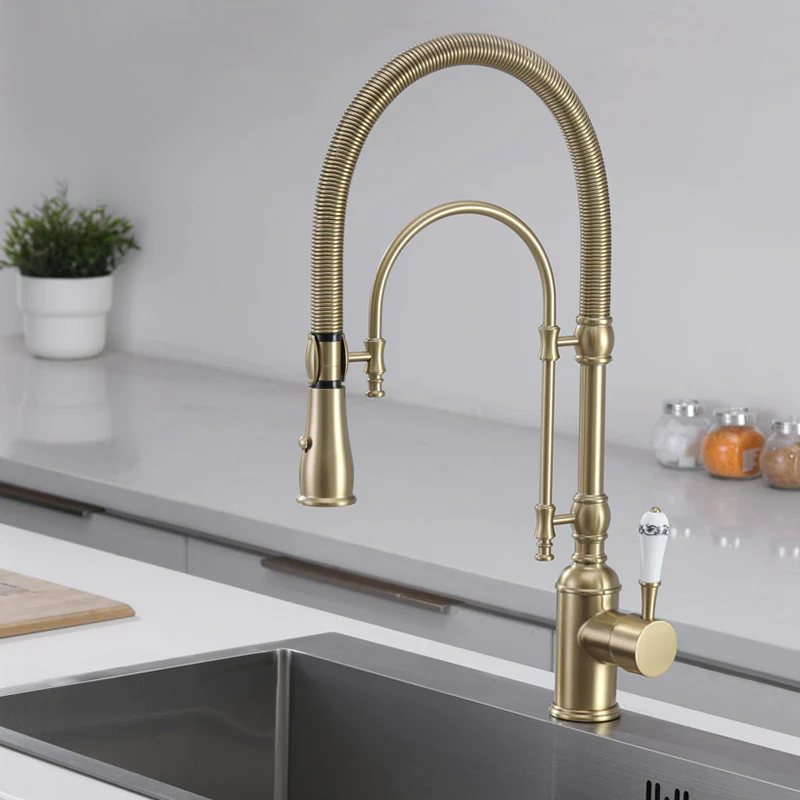 Aquania Antique Solid Brass Kitchen Faucet
