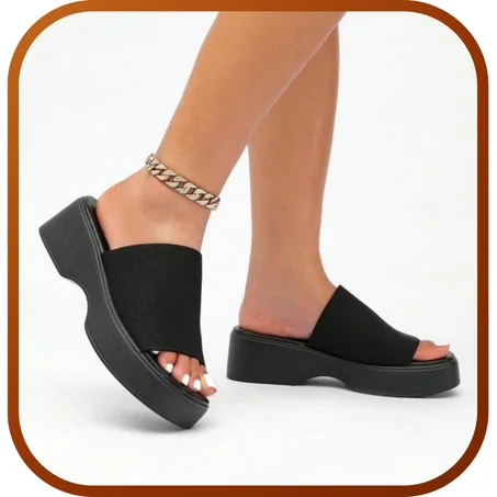 Sandales Compensés Élastique