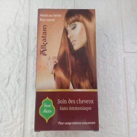 Henné Alkatam Soin des cheveux Sans Ammoniaque حناء الكتم عشبية اللون اسمر واسود طبيعي