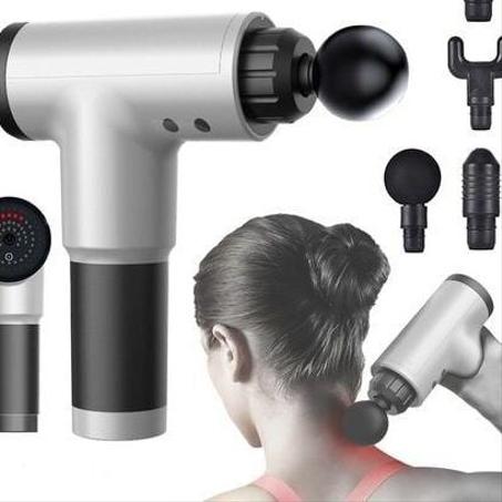 Masseur pistolet de massage de muscle électrique rechargeable portable sans fil avec 4 têtes remplaçables مدلك كهربائي محمول