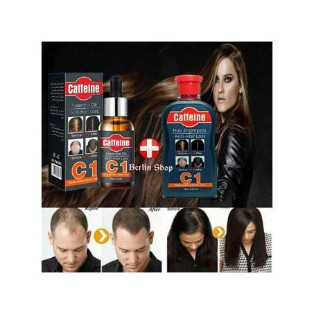 2 EN 1CAFFEINE + C1 الكافيين شامبو سائل ، (شامبو + سائل مضاد لتساقط الشعر)