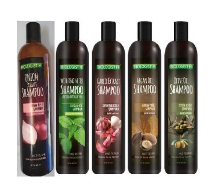 مجموعة من شامبو معالج لجميع انواع الشعر بزيت الأرغان و الثوم و الحريكة و الزيتون و البصل )    Fabriqué en Turquie 700 ML