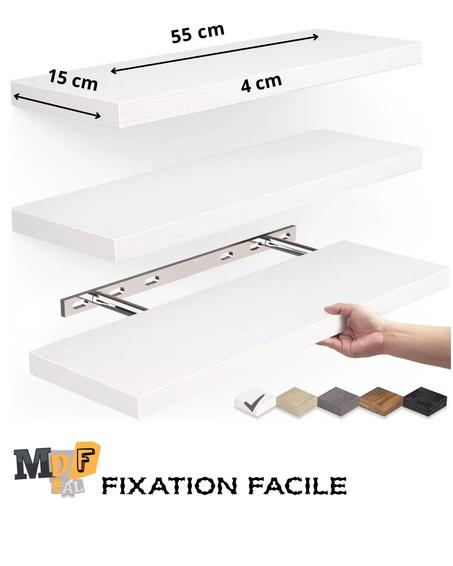 Étagères MDF Premium – 3 niveaux