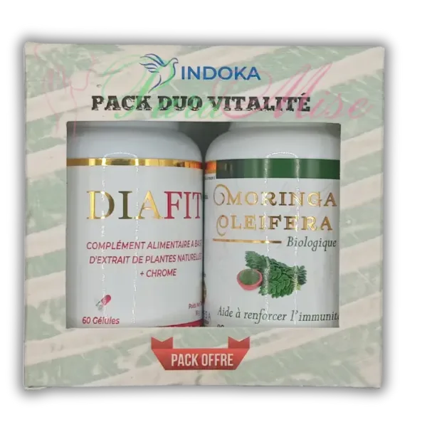 Indoka | Pack Duo Vitalité Diabétique – Diafit 60Gélules + Moringa Oleifera 90Gélules