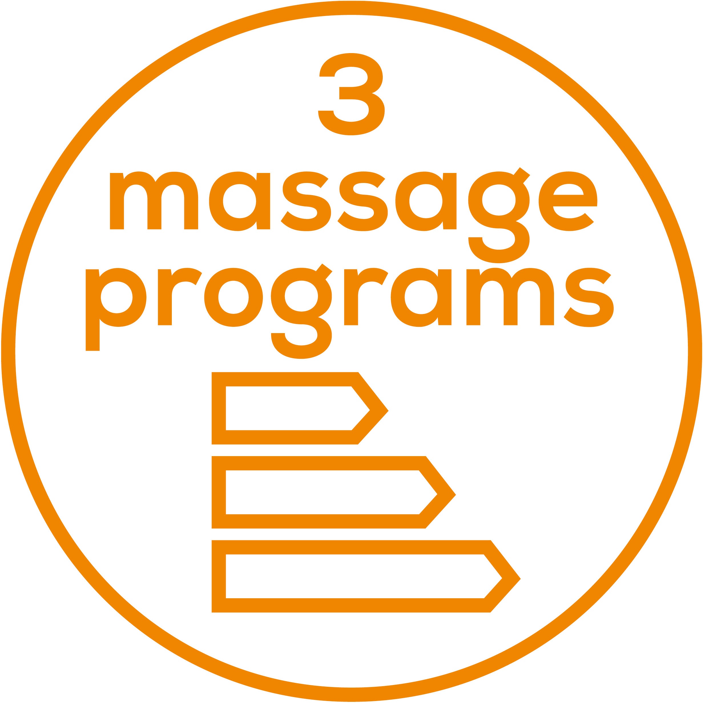 Programmes de massage Sélection parmi 3 programmes de massage prédéfinis 
