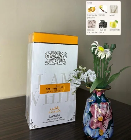 عطر أنا الأبيض باشن (ANA ABIYEDH PASSION) من شركة لطافة (Lattafa)