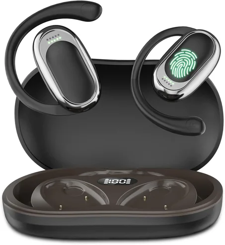 Auriculares de traducción de 144 idiomas para Android/iPhone con aplicación, auriculares de traductor AI 5 en 1 en tiempo real con asistente de llamadas de traducción (negro)