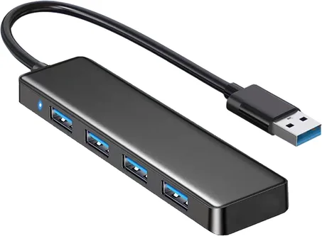 Concentrador USB 3.0, concentrador USB vienon de 4 puertos USB Splitter USB expansor USB para laptop, Xbox, unidad flash, disco duro, consola, impresora, cámara, teclado, mouse (no para carga