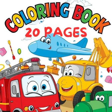 Livre de coloriage Véhicules et construction