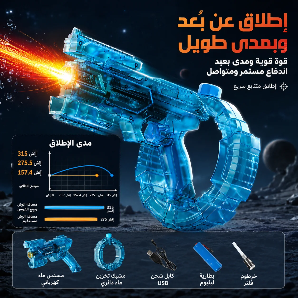 مسدس ماء كهربائي عالي الأداء