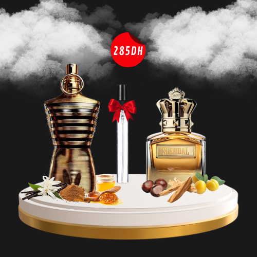10ML LE MALE ELIXIR + 10ml SCANDAL ABSOLU + 10ml gratuit