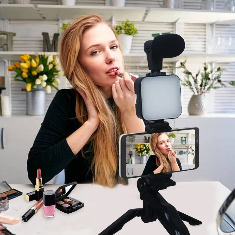 Kit Vlogging Smartphone Trépied LED Micro
