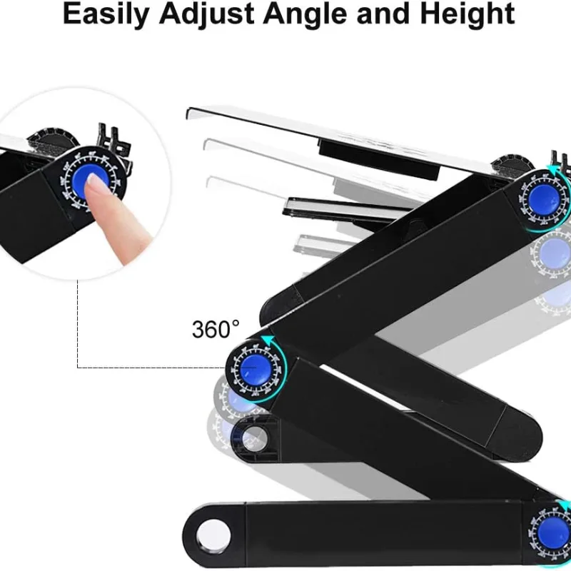 Support Ordinateur Portable Ventilé Réglable Aluminium