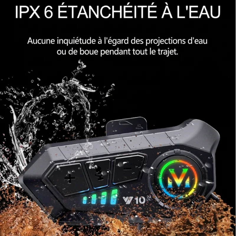 V10 Intercom Moto Casque Bluetooth