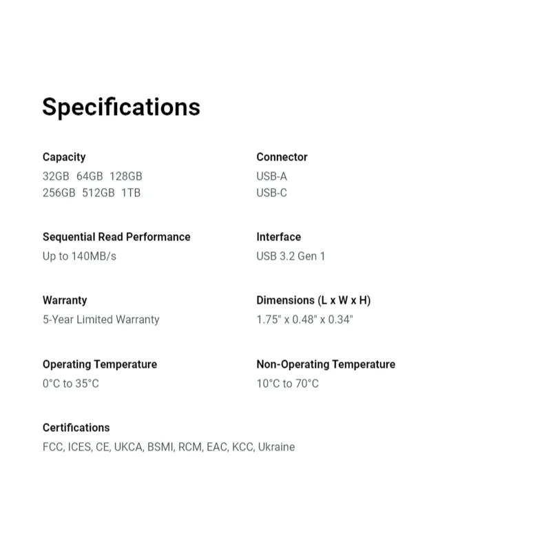 SanDisk Clé USB Double Port USB-A et Type-C