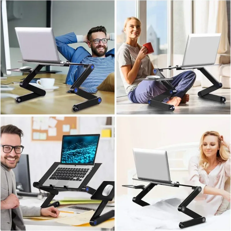 Support Ordinateur Portable Ventilé Réglable Aluminium