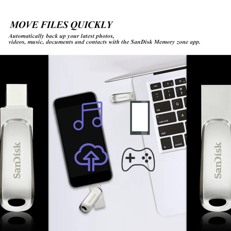 SanDisk Clé USB Double Port USB-A et Type-C