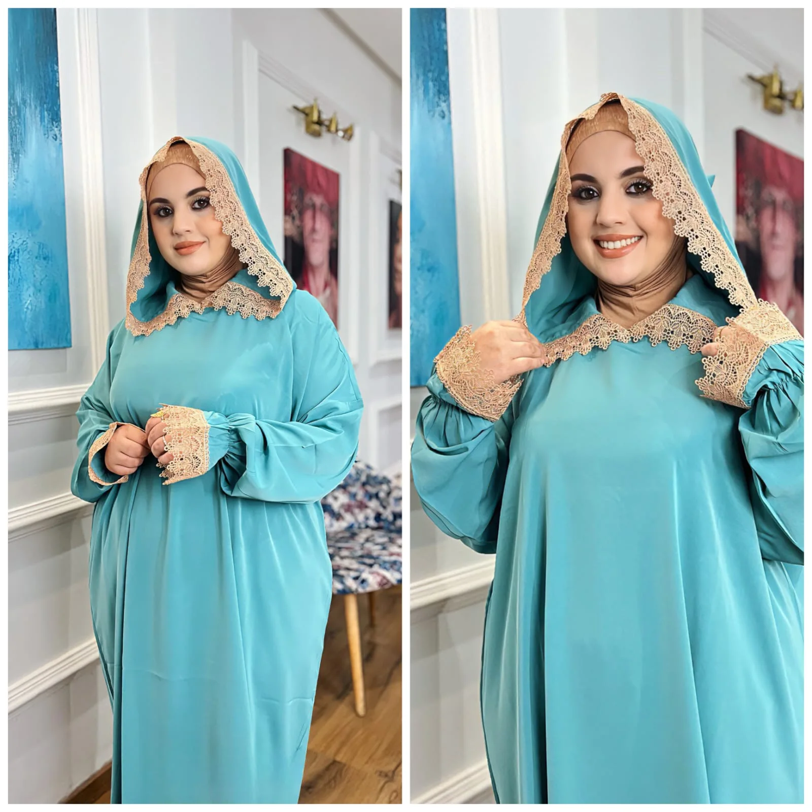 Abaya de prière DENTELLA À CAPUCHE