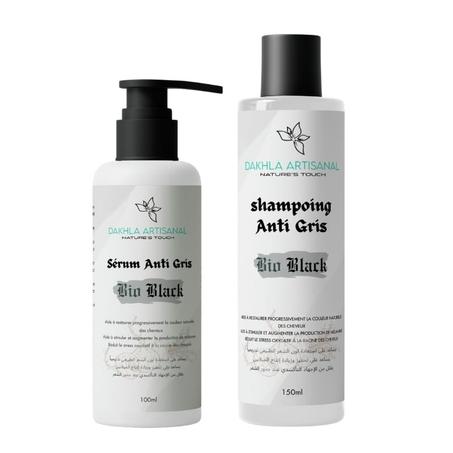 PACK Bio-Black ( anti-gris ) Sérum 100 ML + shampoing 150 ML / باك العناية المتكاملة للشعر الرمادي