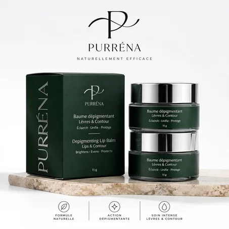 PURRÉNA – Duo Dépigmentant Lèvres Baume + Exfoliant Naturel