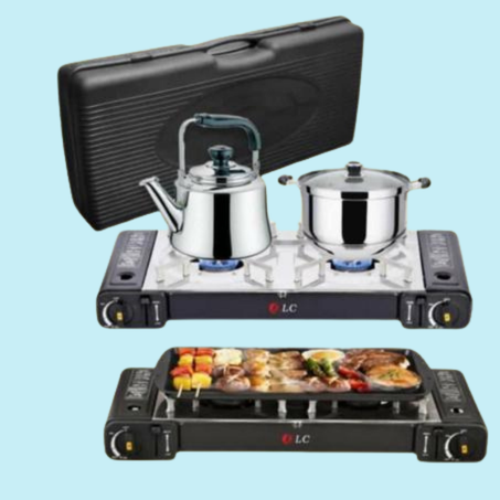 موقد الغاز المتنقل 2 في 1