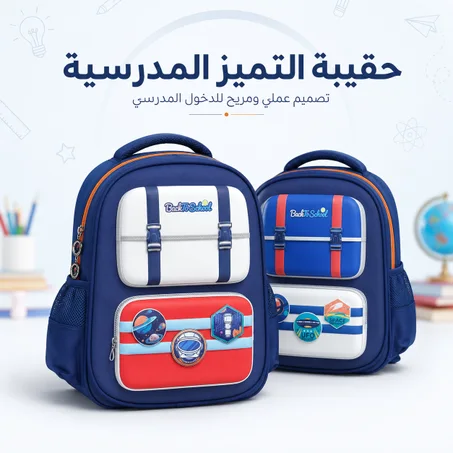 حقيبة التميز المدرسية 🎒 + مقلمة مجانا