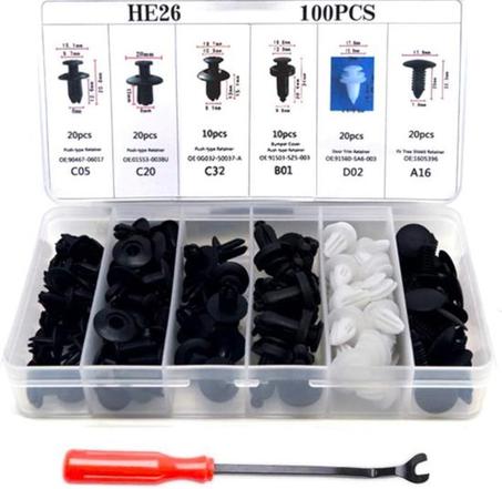 براغي لاصلاح اجزاء السيارات و الدراجات 100 قطعة