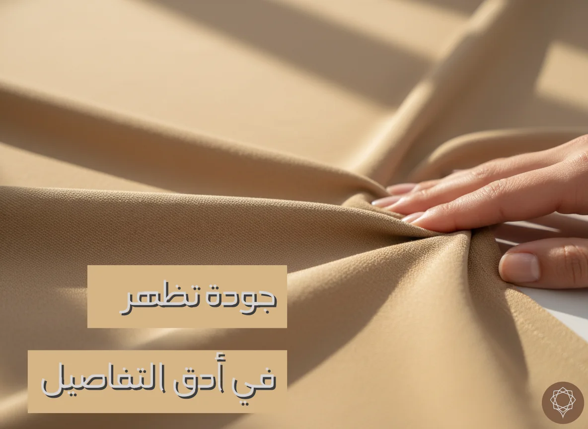 يد تلامس قماش فاخر لإظهار الجودة العالية