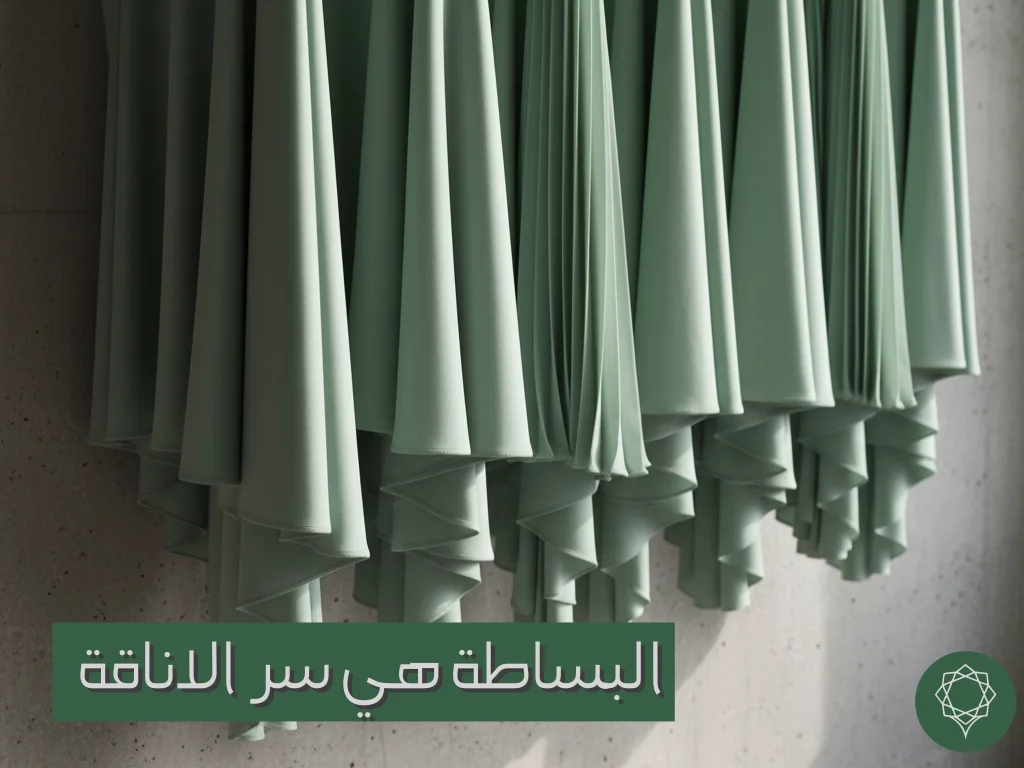 أقمشة معلقة بطريقة فنية تظهر بساطة وأناقة التصميم