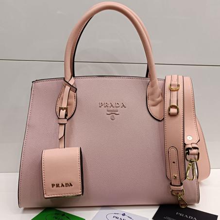 Sac PRADA Galleria en cuir saffiano "Rose''