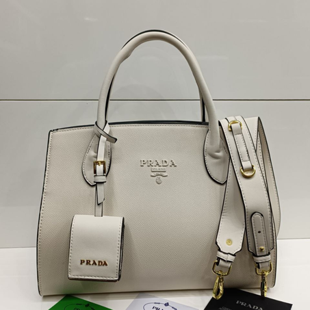 Sac PRADA Galleria en cuir saffiano "Beige''