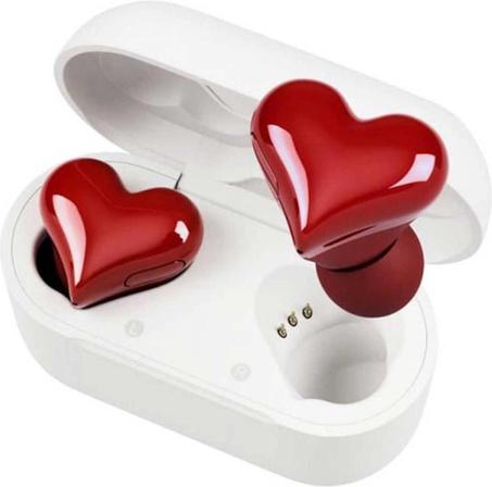 Auricolari wireless Bluetooth a forma di cuore, ricaricabili tramite USB