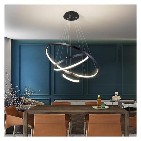 💡 ثريا LED عصرية بتصميم حلقات متداخلة