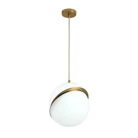 Lampe LED Suspendue en Forme de Boule Dorée au Design Nordique
