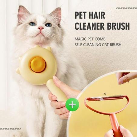 Cepillo y maquinilla de afeitar para gatos