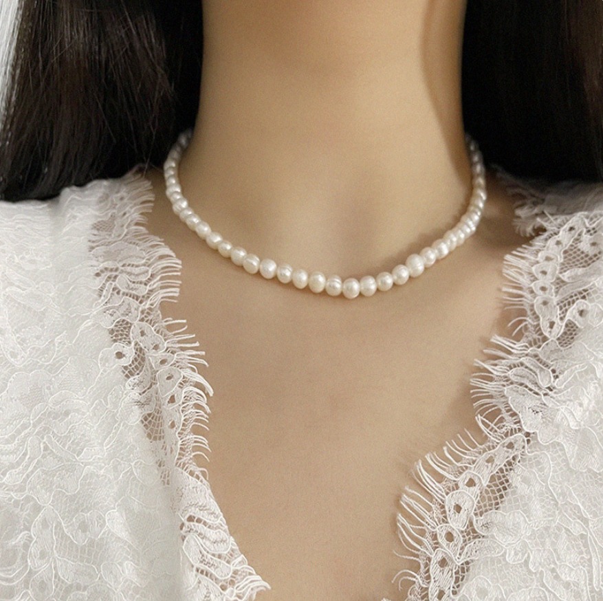 Luxueux Géométrique Perle Perlé Collier