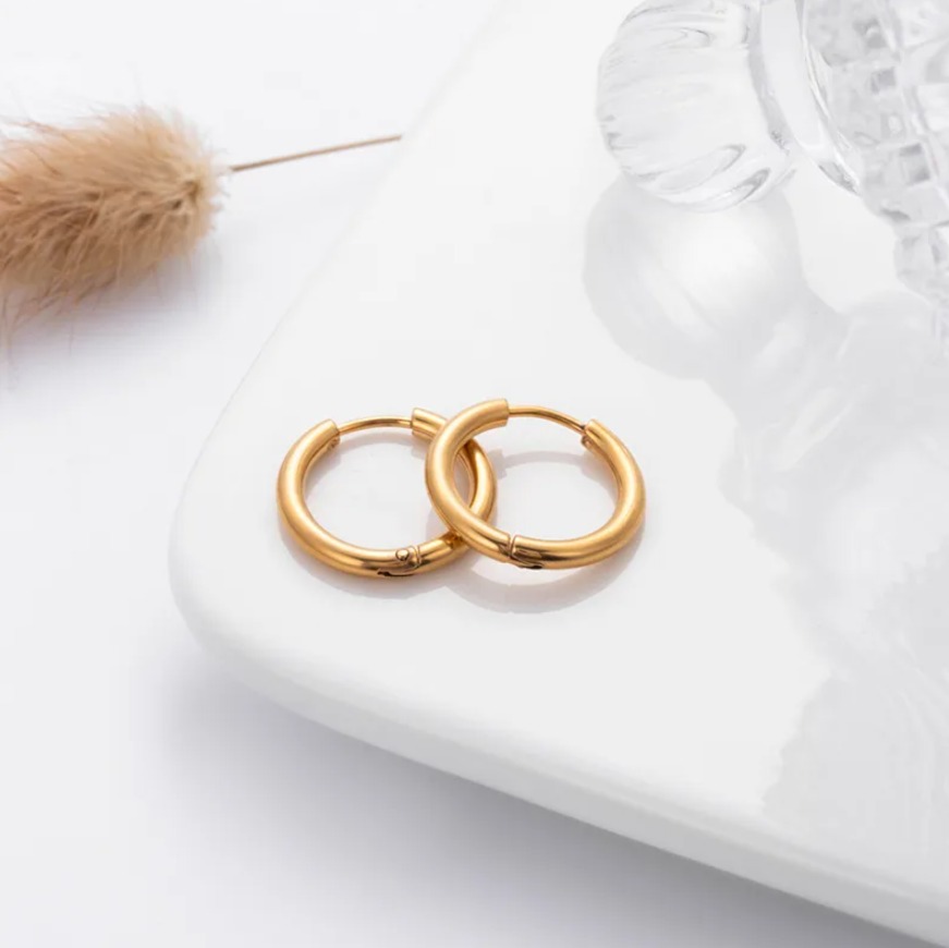 Boucles d'oreilles en acier titane