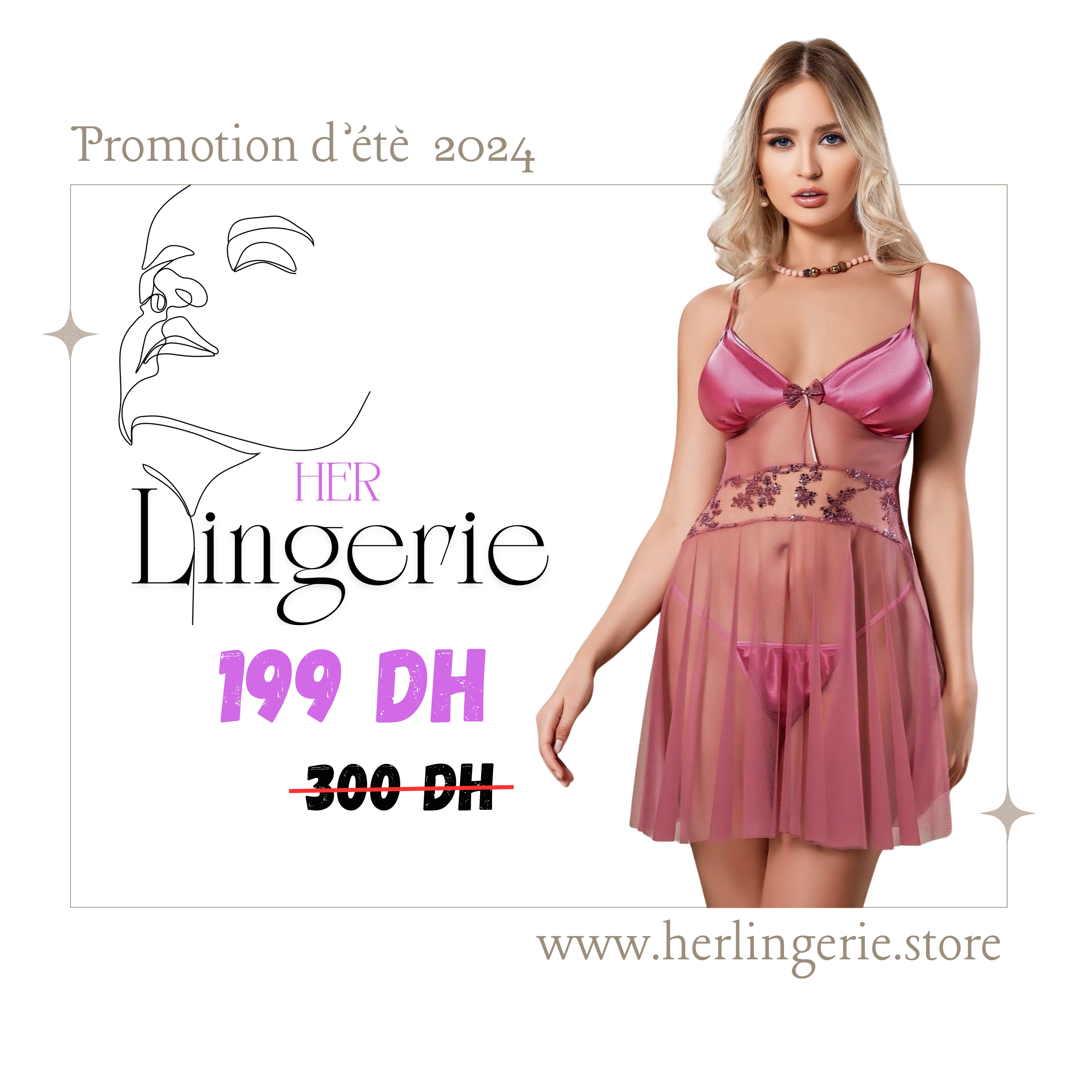 BABYDOLL + G-STRING ( LIVRAISON GRATUITE ET PAIEMENT A LA LIVRAISON )
