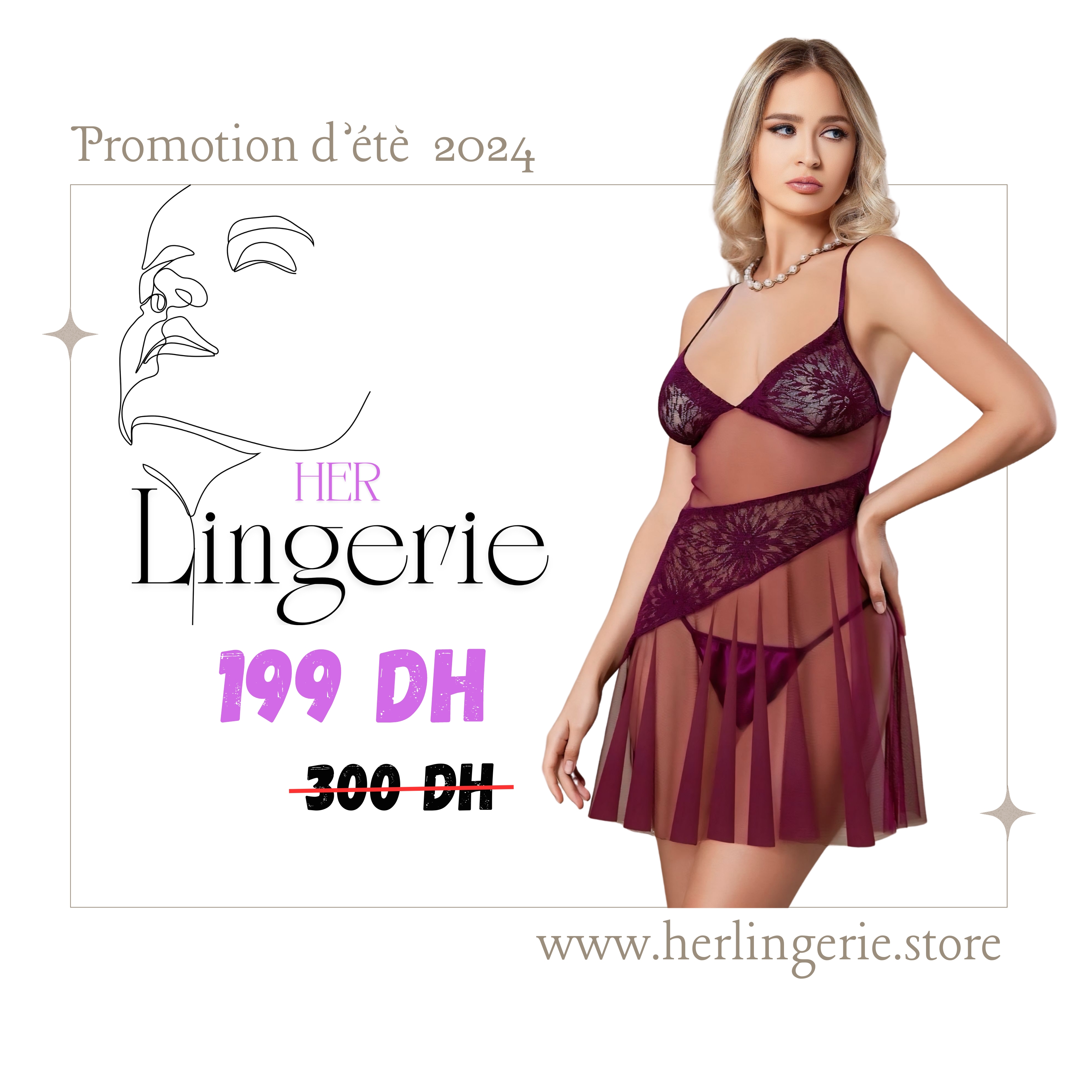 BABYDOLL + G-STRING ( LIVRAISON GRATUITE ET PAIEMENT A LA LIVRAISON )