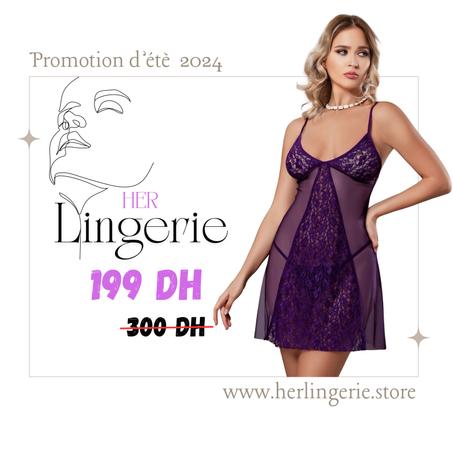 BABYDOLL + G-STRING ( LIVRAISON GRATUITE ET PAIEMENT A LA LIVRAISON )