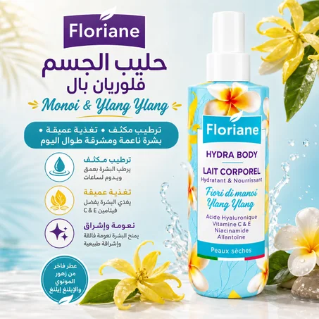حليب الجسم فلوريان بالـ Monoi & Ylang Ylang ترطيب مكثف • تغذية عميقة • بشرة ناعمة ومشرقة طوال اليوم